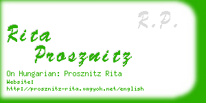 rita prosznitz business card